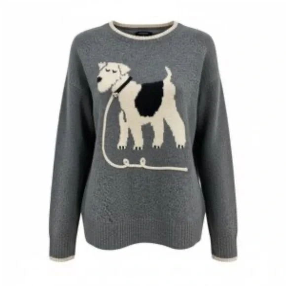 Anthropologie Calligraphie Dog Sweater - Picture 1 of 5